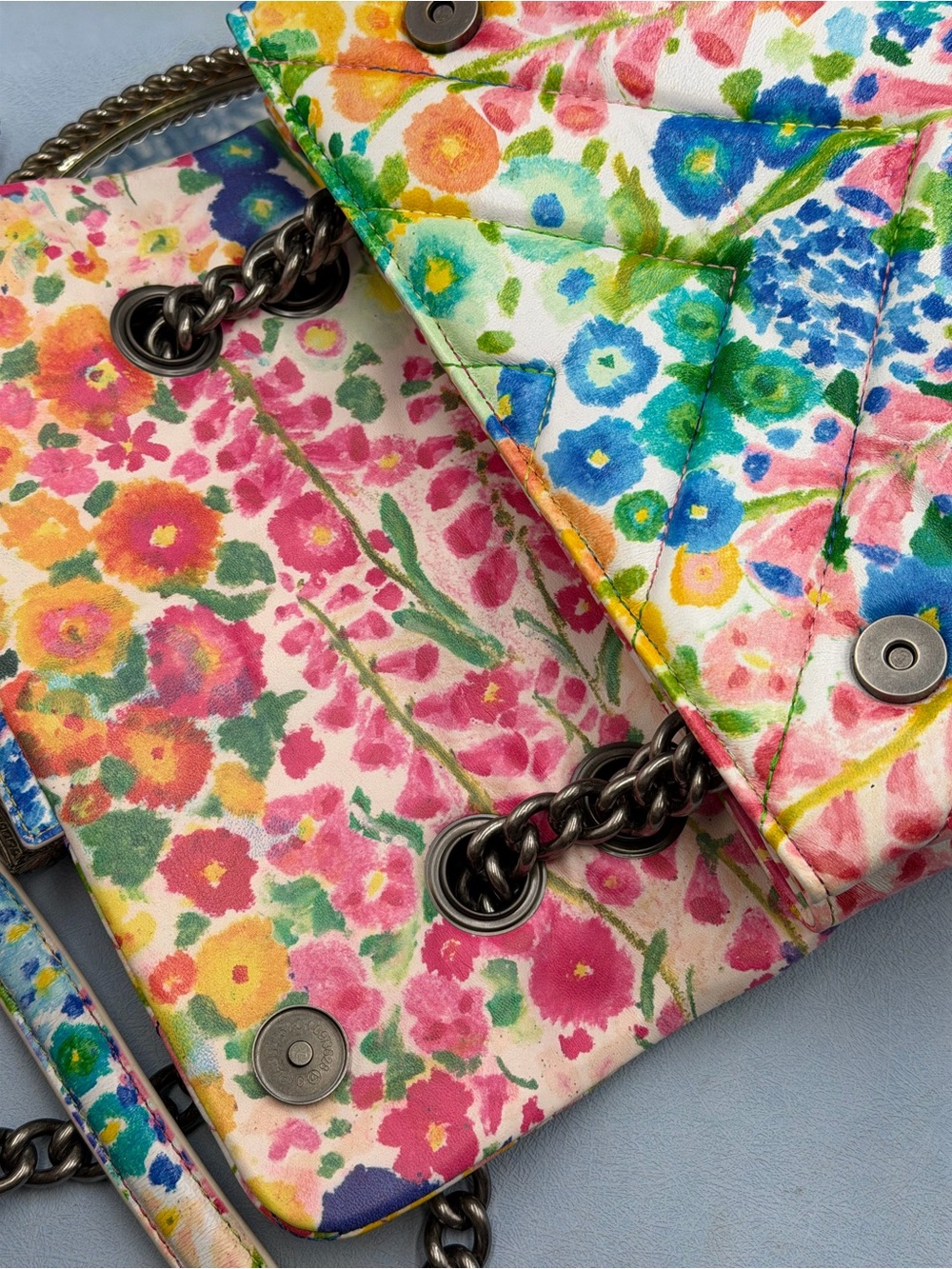🆕 KURT GEIGER LONDON 🧿 NWOT Floral Couture Kensington Bag, Bright Floral Print - Picture 12 of 16